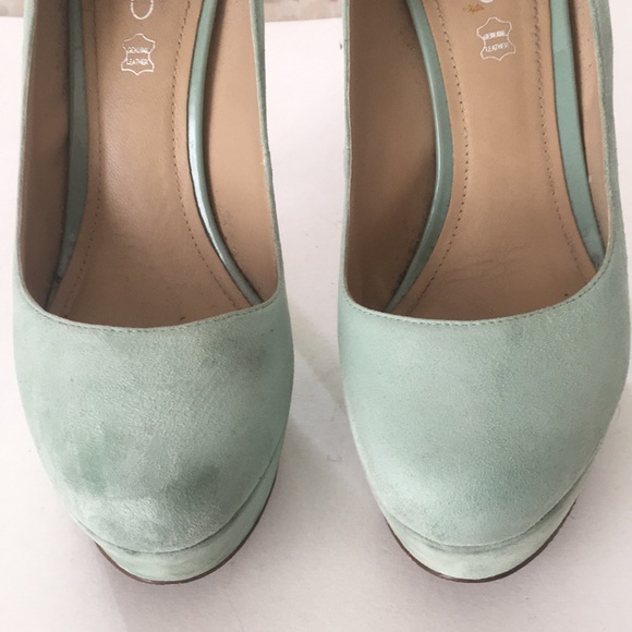 Aldo Suede Pastel Green Heels - Picture 3 of 5